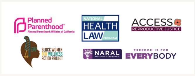 Logos of organizations that aid in the Abortion Accessibility Act